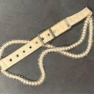 Gap ‘90s Vintage Cream Canvas Silver O-ring Belt